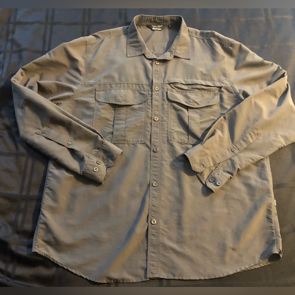 ROHAN Men’s Shirt Long Sleeve Insect Repellant Size XL Double